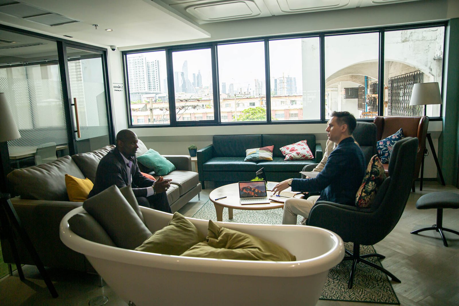 Diverse business people on a meeting.